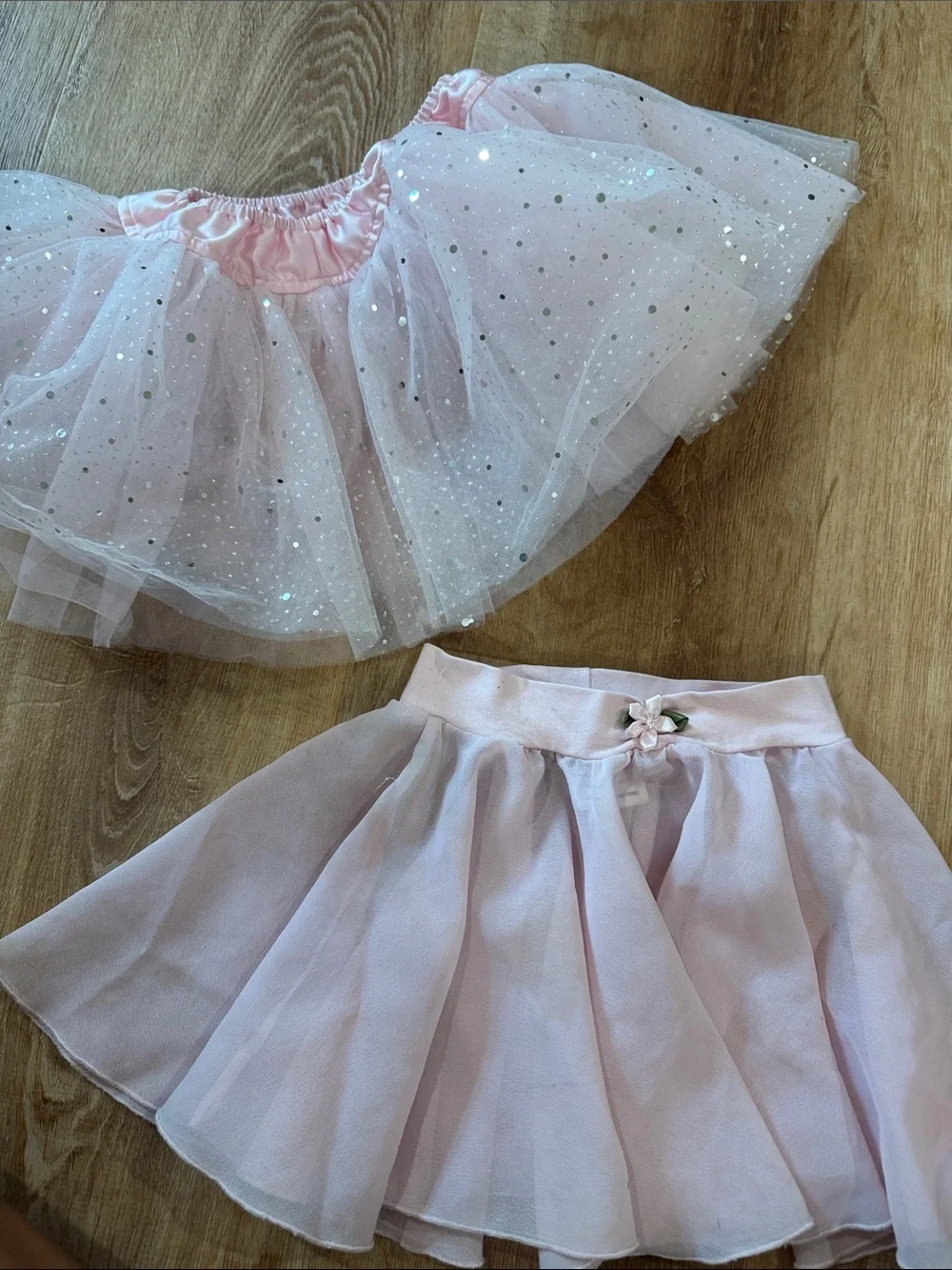 Pink Sparkle Tulle & Chiffon Skirt Set